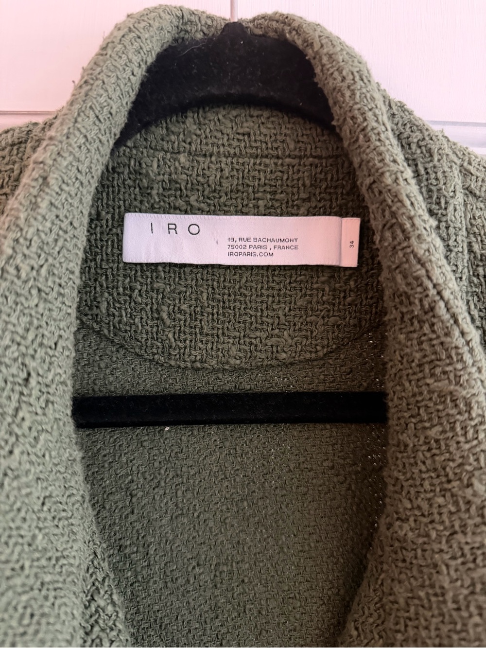 IRO Olive Textured Open-Front Cardigan